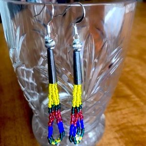 Native American Style Beaded Dangle Earrings